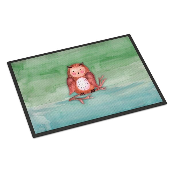 Carolines Treasures 24 x 36 in. Brown Owl Watercolor Indoor or Outdoor Mat BB7443JMAT - main